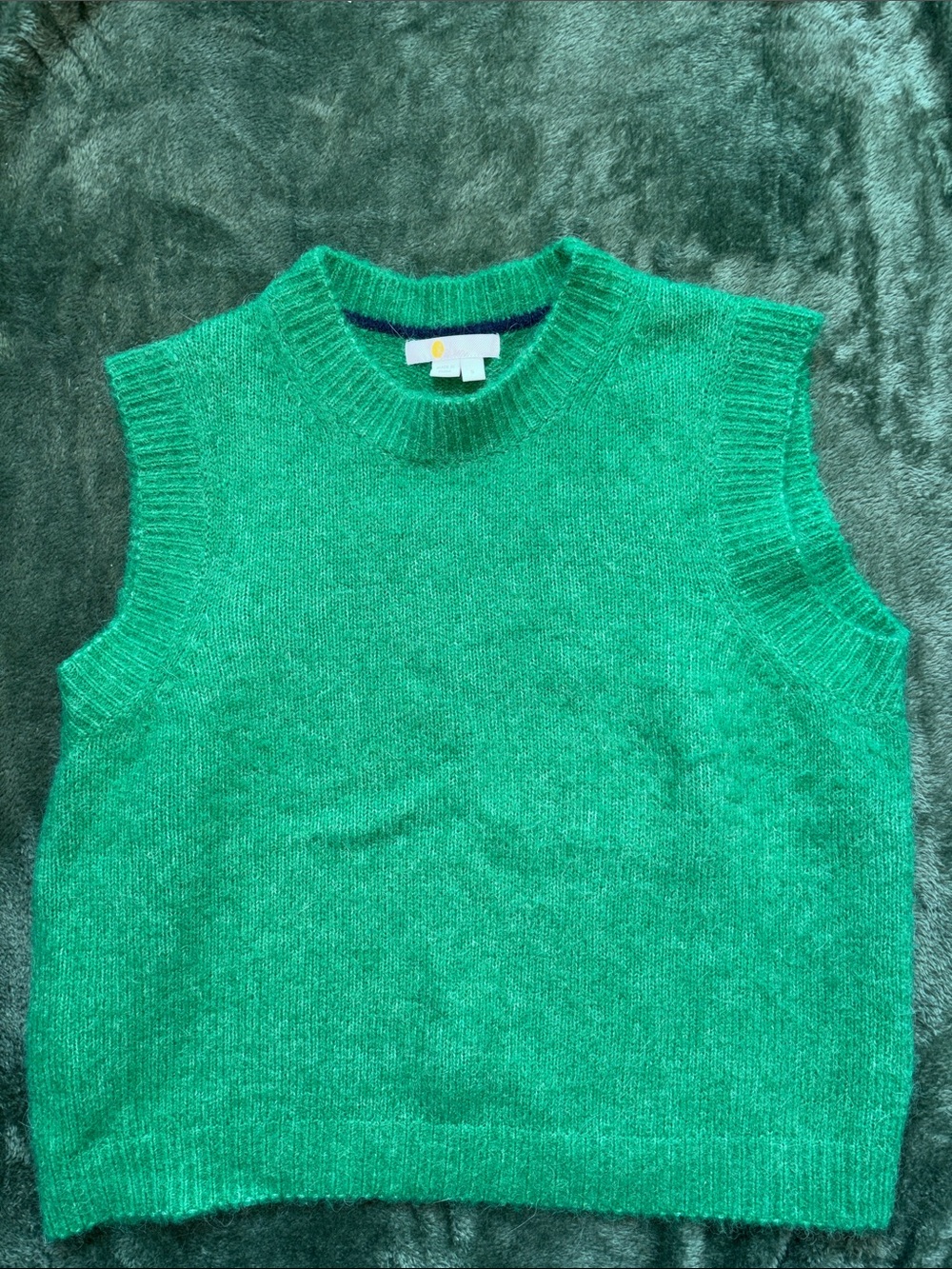 Boden Green Knit Crewneck Sweater Vest